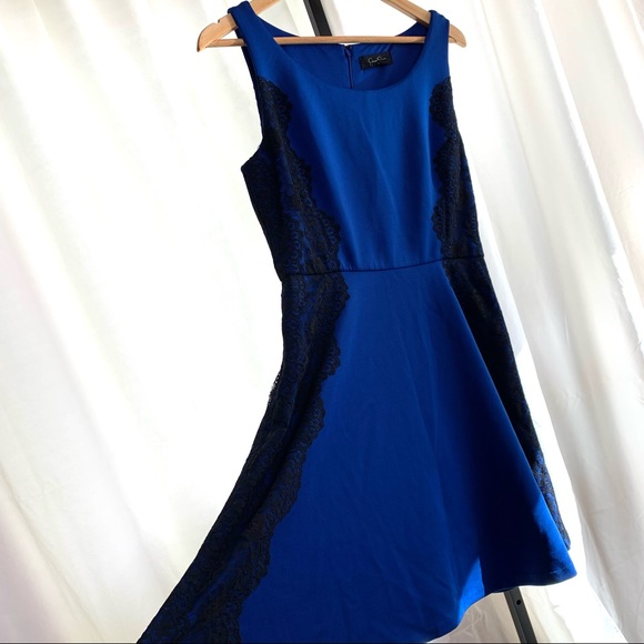 Jessica Simpson Black & Blue Sleeveless Cocktail Dress sz 10 - Picture 3 of 14